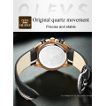 OLEVS Marke Männer Sportuhr Lederband Quarz Armbanduhr Mode Analog Digital Wasserdichte Uhren Relogio Masculino